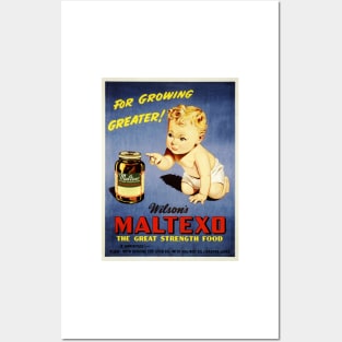 Wilson's MALTEXO The Great Strength Food Vintage Food Supplement Advertisement Posters and Art